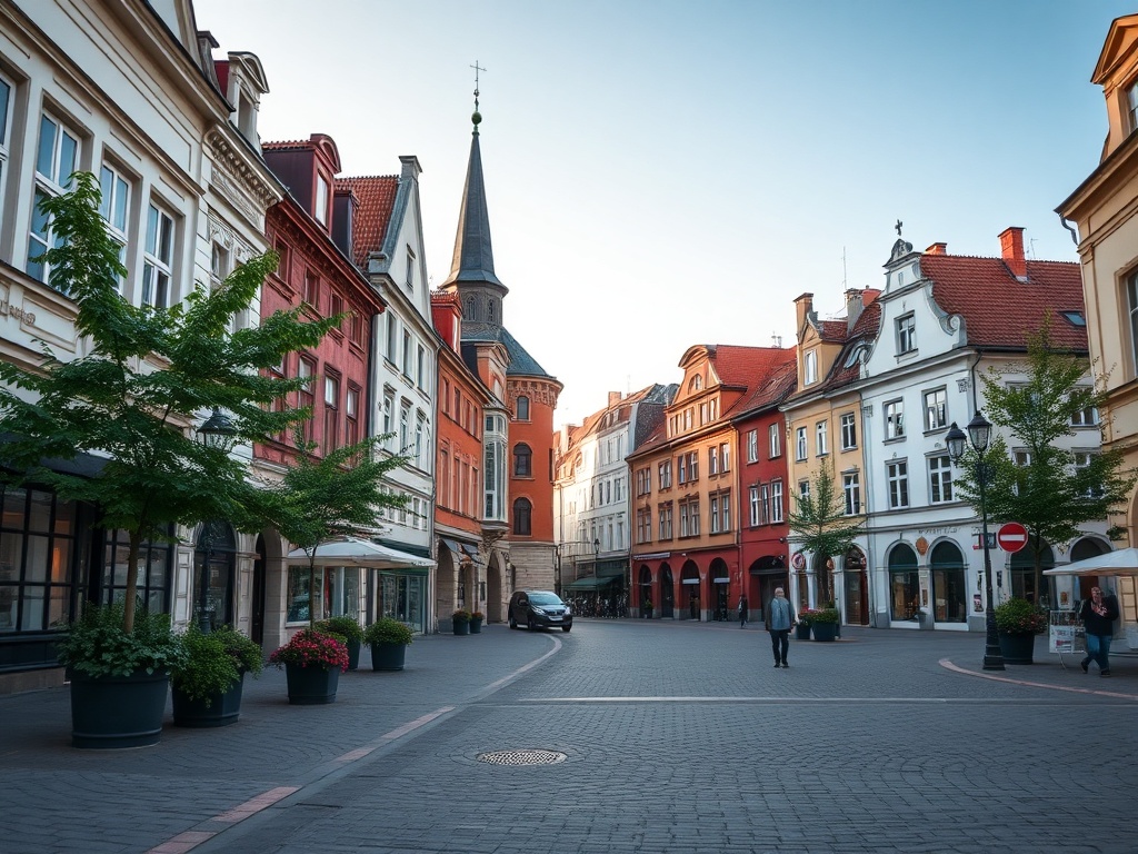 Wiosenny dzień na targu w Szczecinku, sprzedawcy oferują świeże produkty.